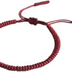 MENGLINA Men Women Chinese Lucky Red String Bracelet Tibetan Buddhist Prayer Handmade Yoga Prayer Rope Mala Bracelet Adjustable Size